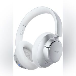 NIB Beribes Upgraded Hybrid Noise Cancelling Bluetooth Headphones w/Mic Silver
